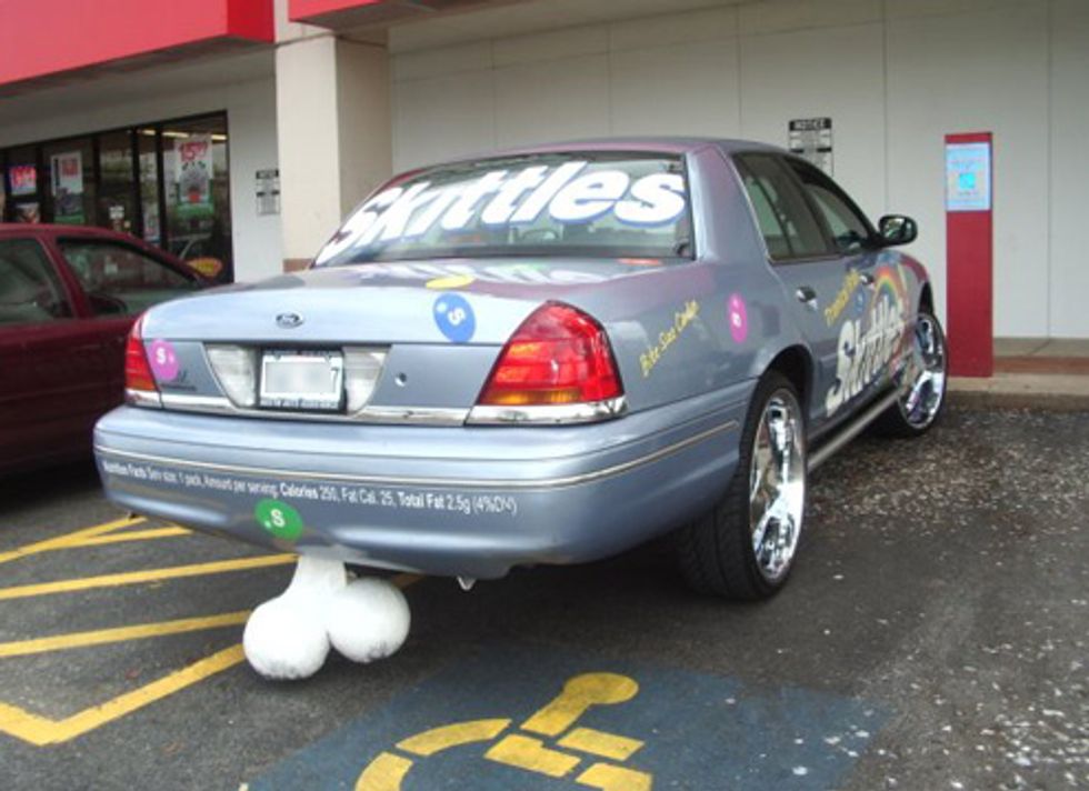 Texas Candy Car's Truck Nutz Rock the Handicapped Spot