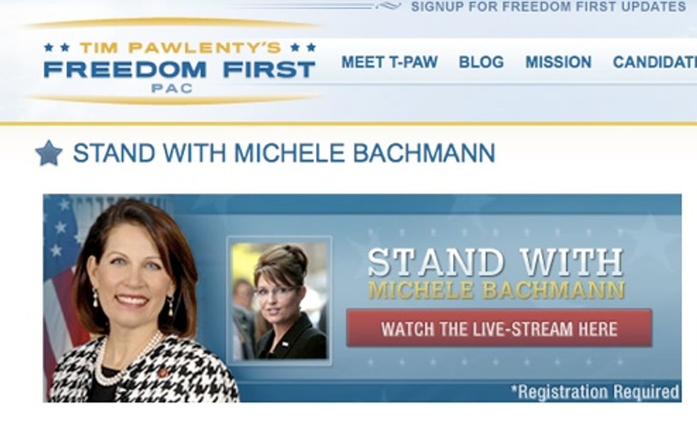 Tim Pawlenty Gets Inside Bachmann-Palin Sandwich [UPDATE: Better Stream!]