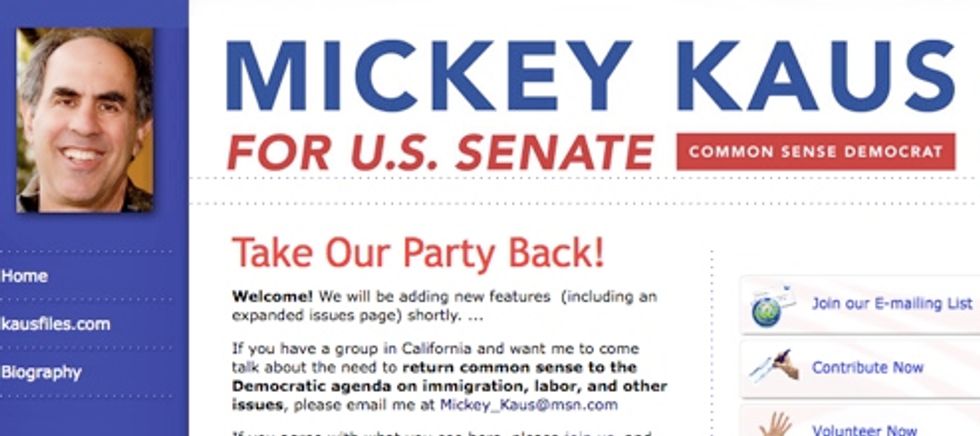 Mickey Kaus Launches Important Campaign Site