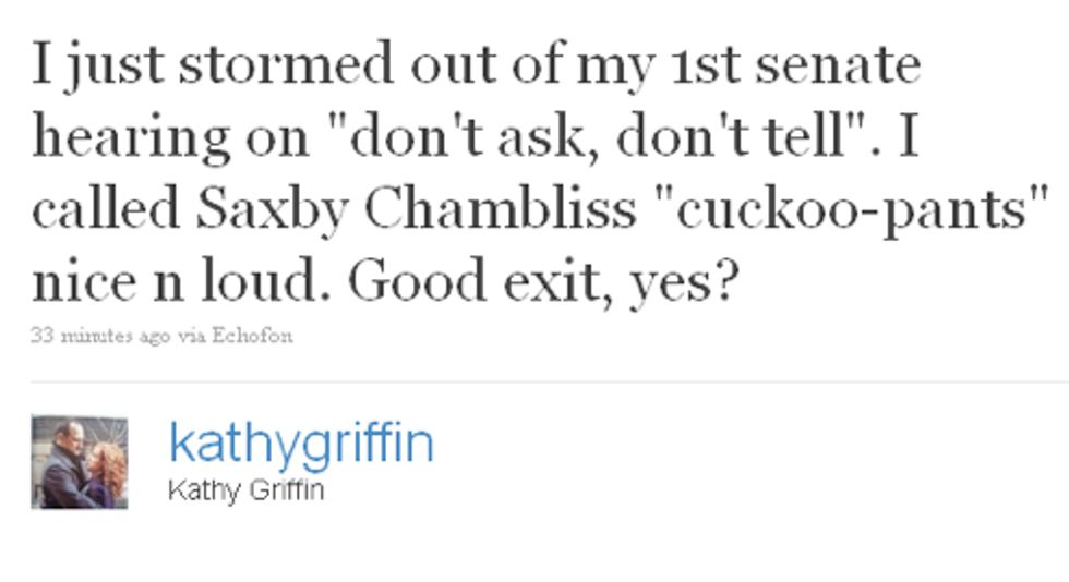 Kathy Griffin Ruins Don't Ask, Don't Tell, Maybe