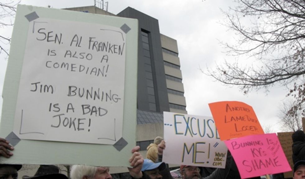 Socialist Commies Protest Bunning's Kentucky Office