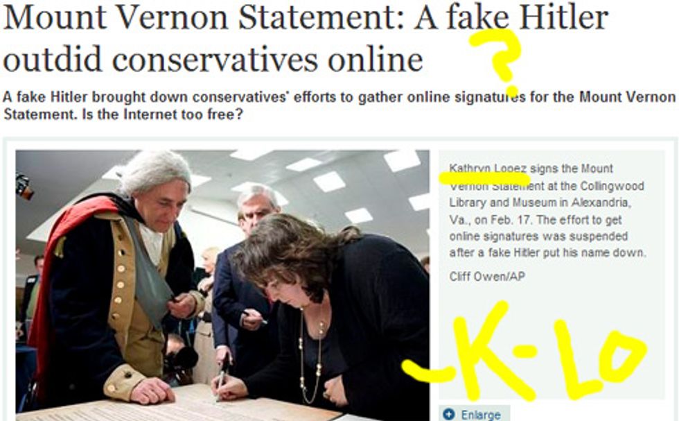 'Fake' Hitler Ruins K-Lo's Pretend America