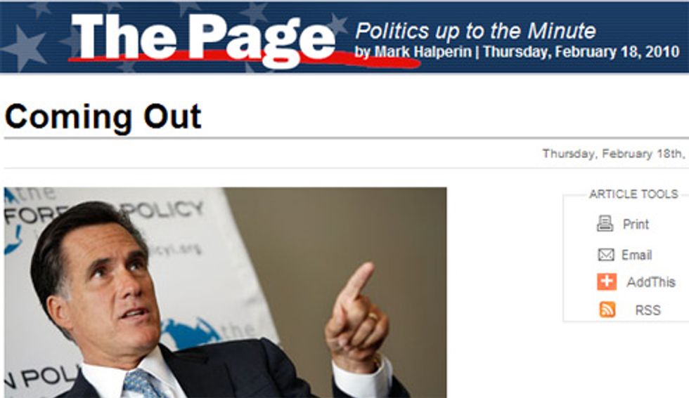 TIME Magazine Notes Mitt Romney Is Now Gay