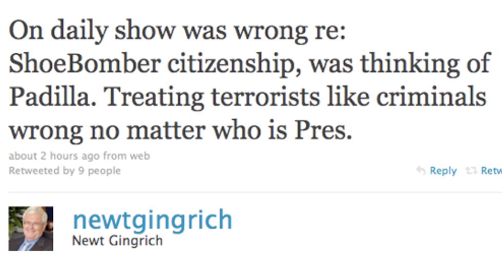 Newt Gingrich Made An Error On The Daily Show, You Guys