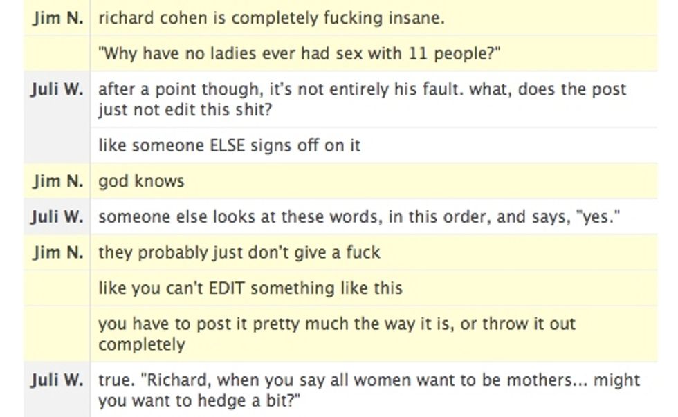 Richard Cohen's Profound Thoughts On Women's Sexuality Merit Rigorous Debate