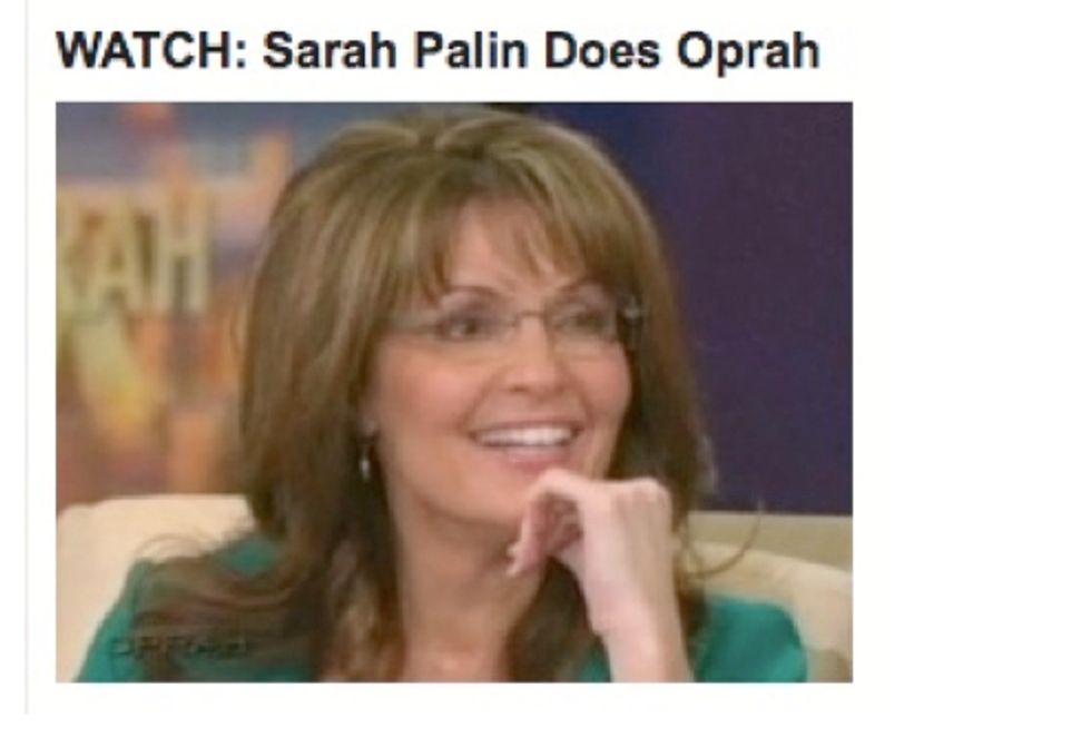Sarah Palin And Oprah And Stuff And Whatnot