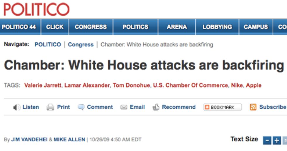 POLITICO: Chamber Of Commerce Says Chamber Of Commerce Winning Everything