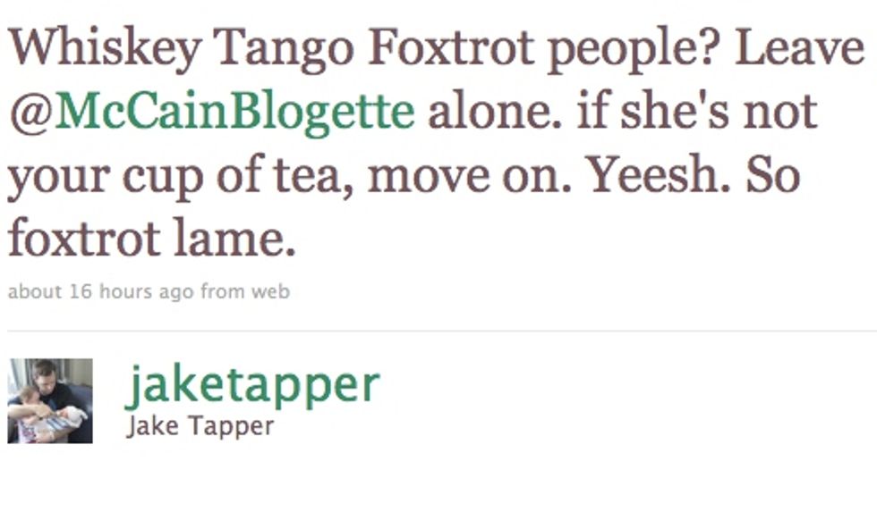 Jake Tapper Employs Secret War Code To Save Meghan McCain