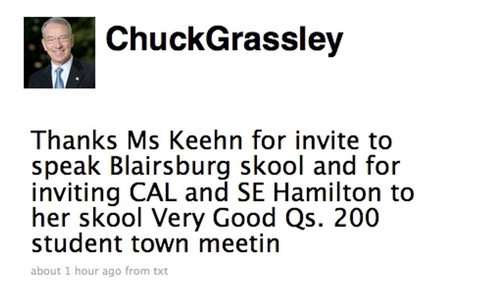 Chuck Grassley, Children Are Reading This Nonsense!