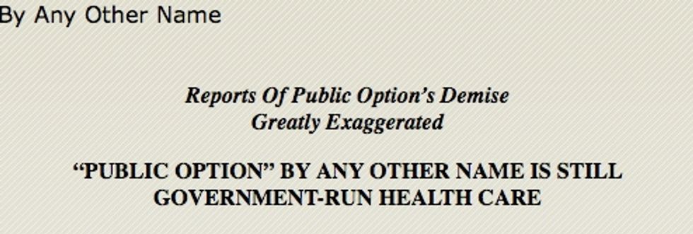 Oh Look! Kill The Public Option, And Republicans Still Complain About Socialism!