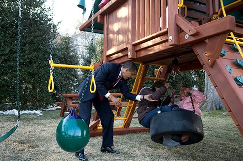 Work-at-Home Obama Just Goofing Off With His Kids All Day