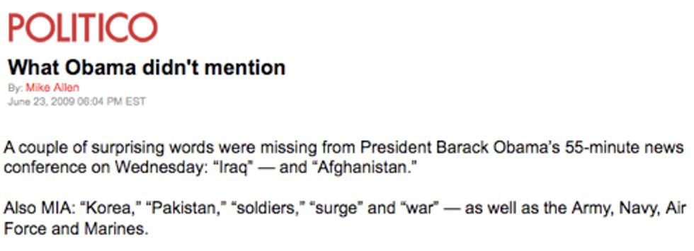Obama Omits Various Words During Press Conference