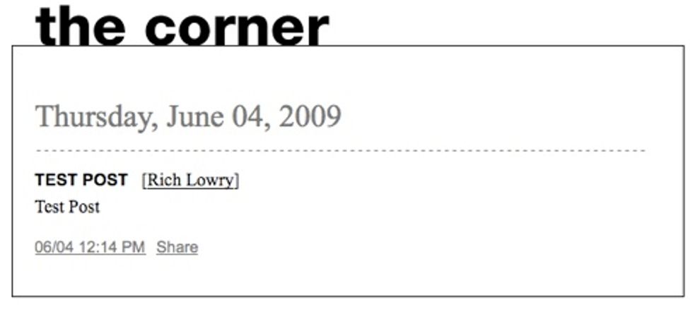 NRO The Corner Posts Something Inoffensive