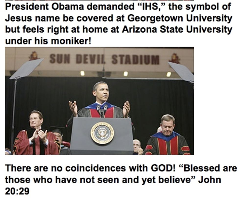 'Indisputable proof Obama’s the Antichrist at ASU 5\13\09'