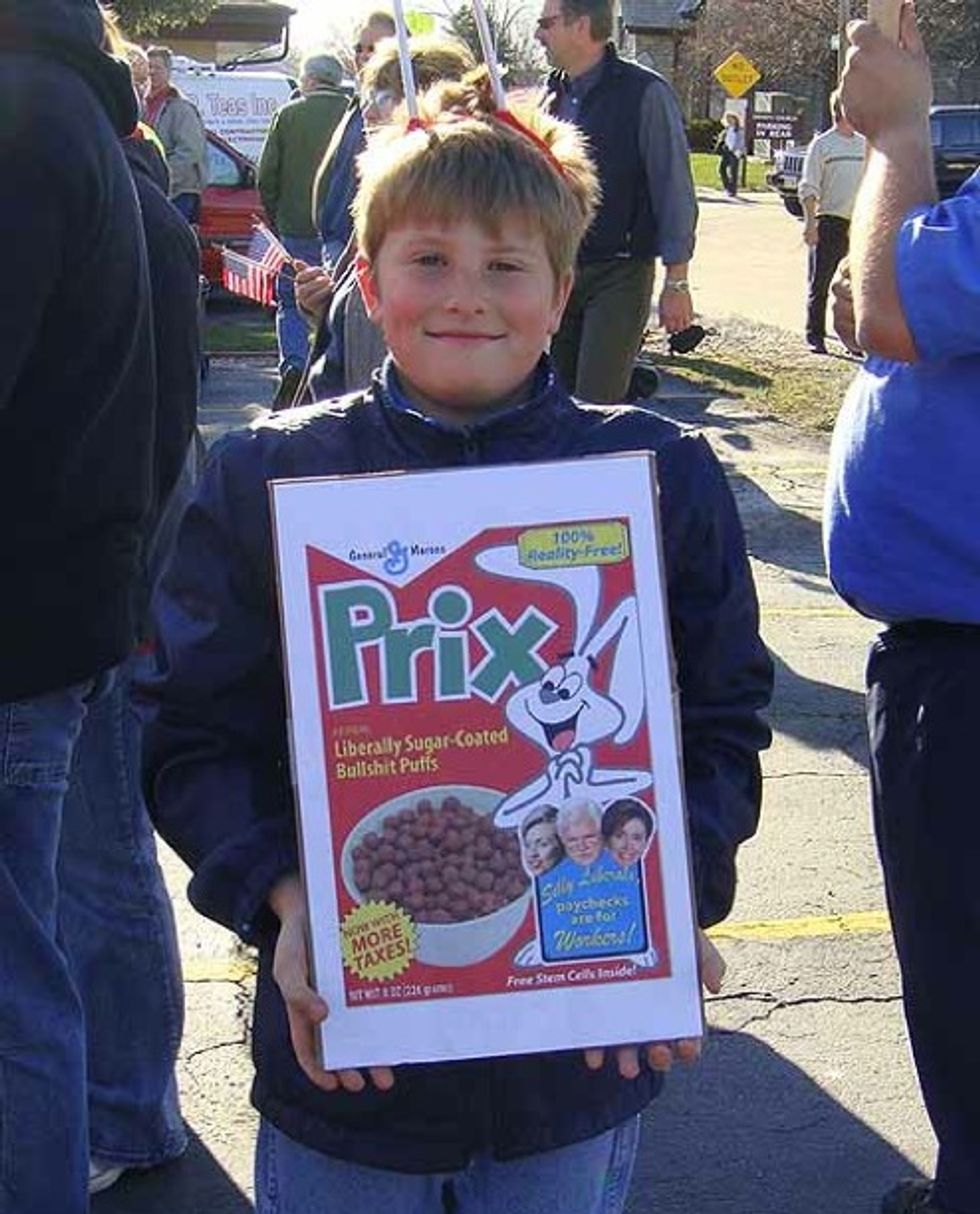 Vulgar Fat Child Attends Teabagging Rally