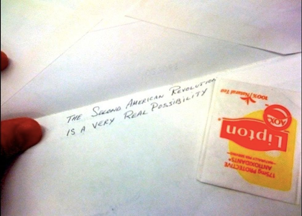 'Due To Security Concerns A Tea Bag Has Been Removed From This Mailing'