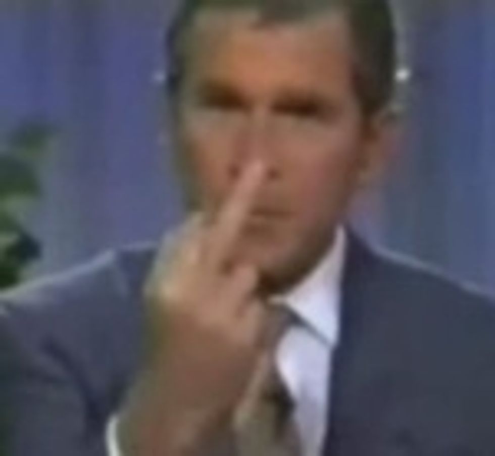 Bush Emerges From Spider Hole To Mumble Some Stuff About The Economy