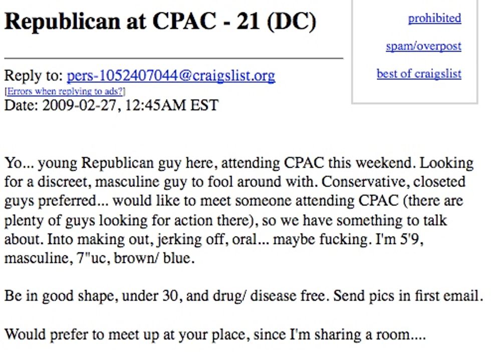 It's Friday Night At CPAC, And Closeted Gay Anger-Humping's In The Air