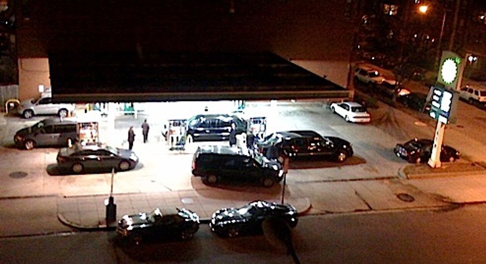 Obama's Limos Fill Up At Unromantic Local Gas Station