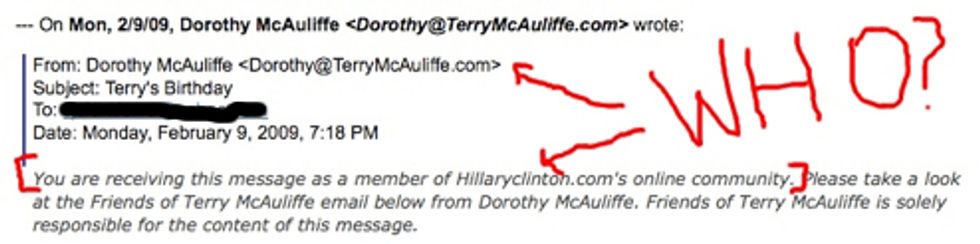 Terry McAuliffe, Wife Steal Hillary Clinton's Internet Stuff