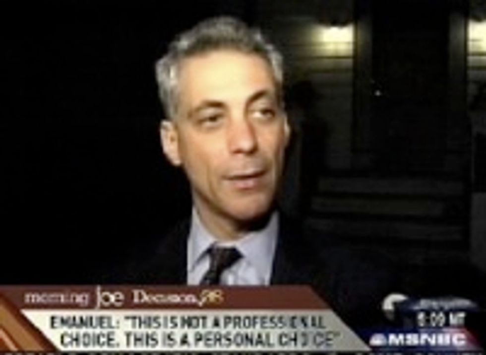 Rahm Emanuel Is Very Coy
