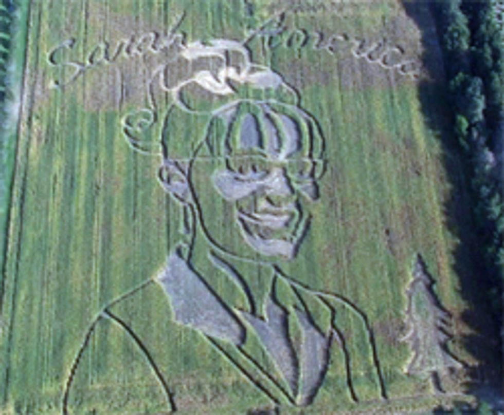 Deep Space Aliens Destroy Corn Field With Sarah Palin Cutout