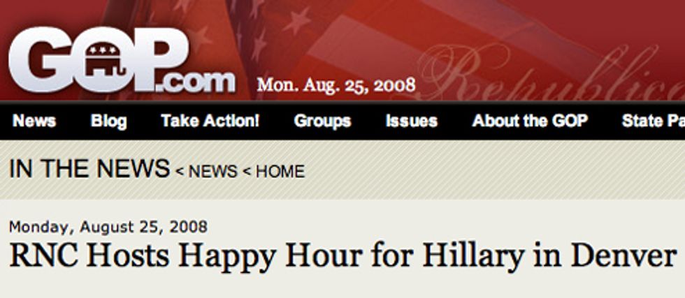 RNC Celebrates Hillary, With No One