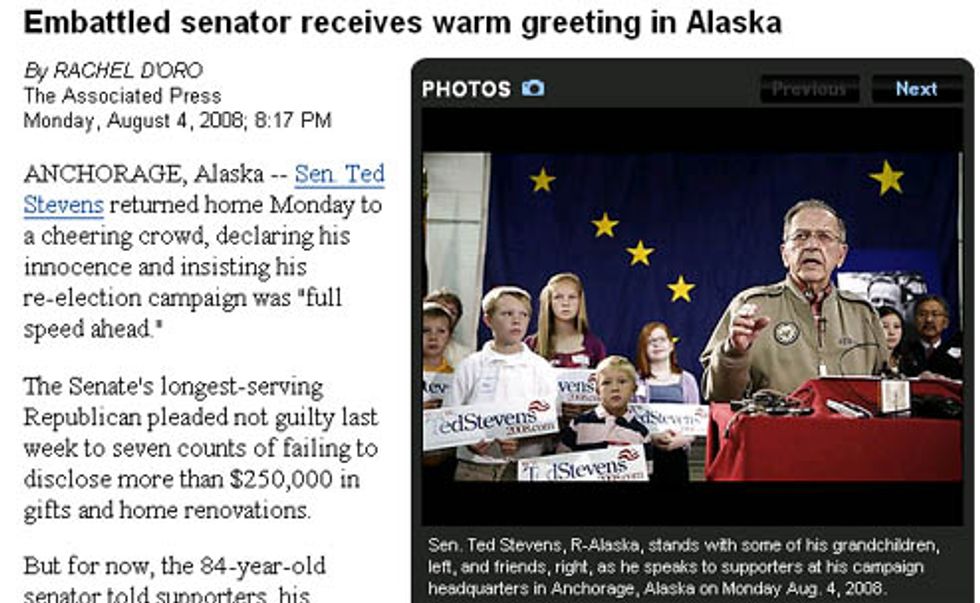 Ted Stevens' Warm Alaska Greeting