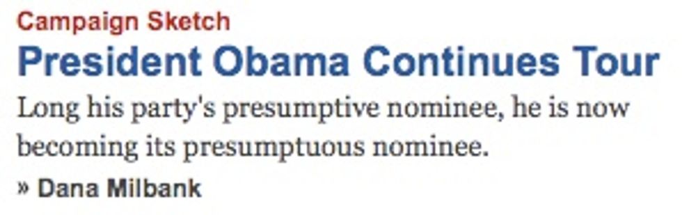 Washington Post Names Obama As President