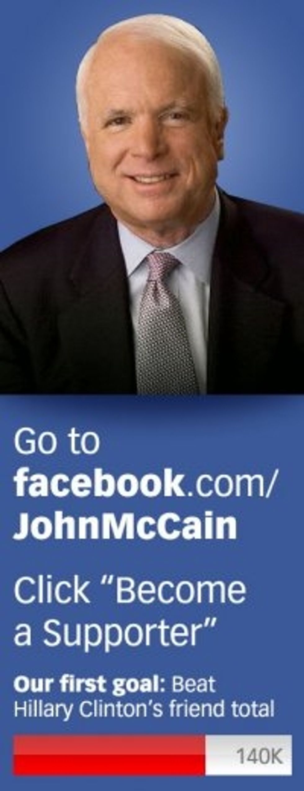 John McCain's Number One Priority: Beating Hillary Clinton