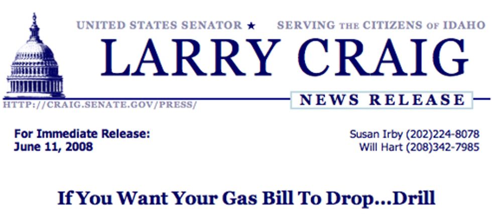 Larry Craig Wants To Drill All Of America