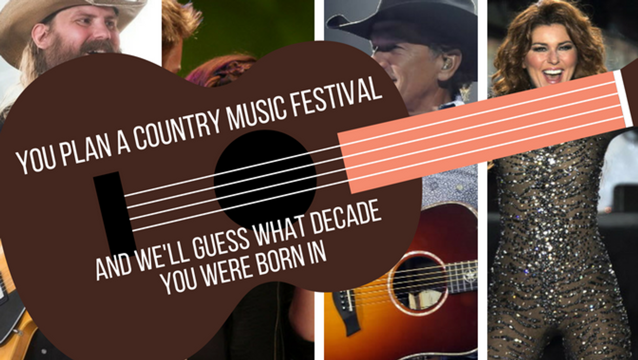 Plan a country music festival and we'll guess what decade you were born in