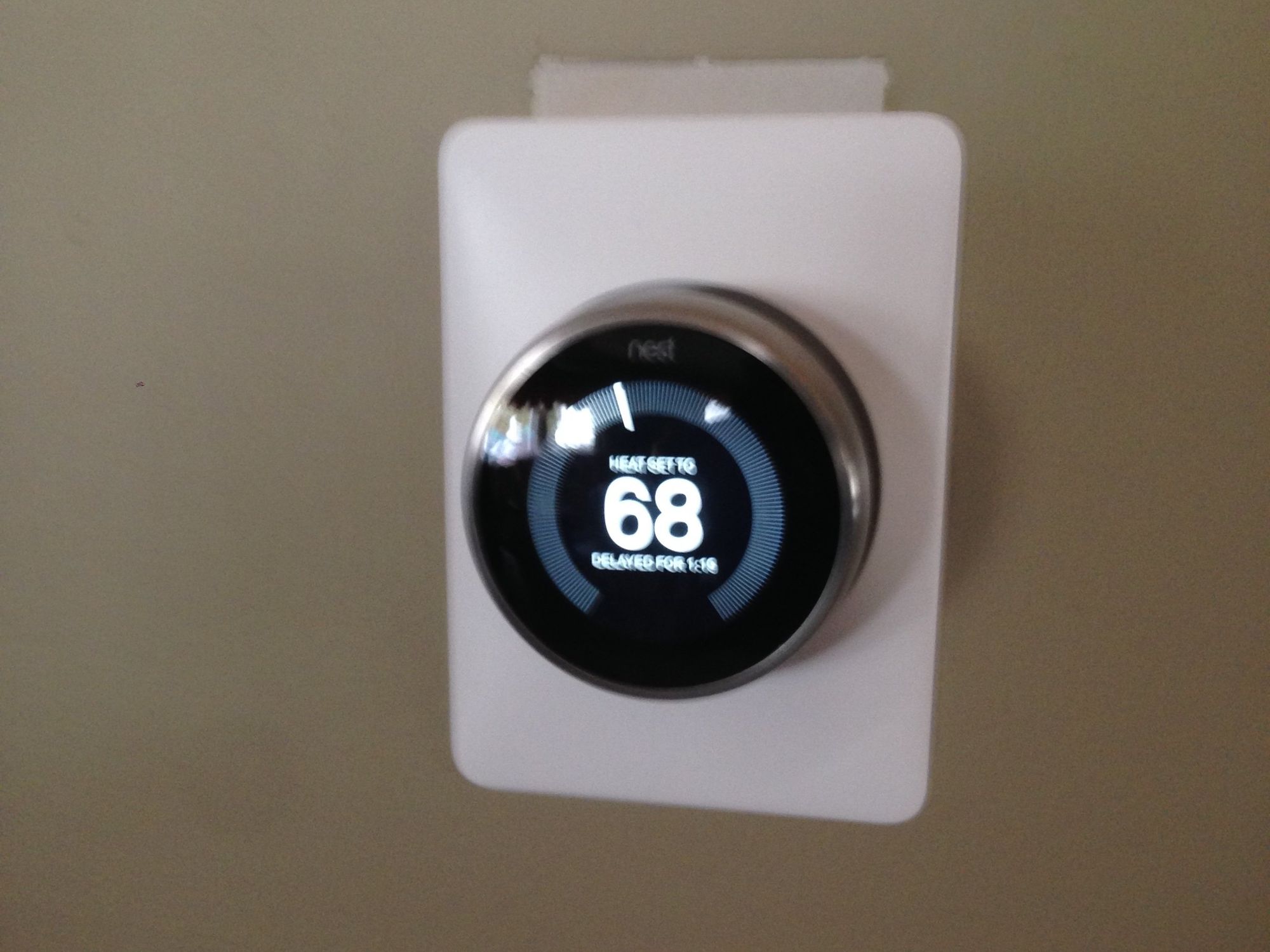 Vivint installed Nest Pro Thermostat on a wall.