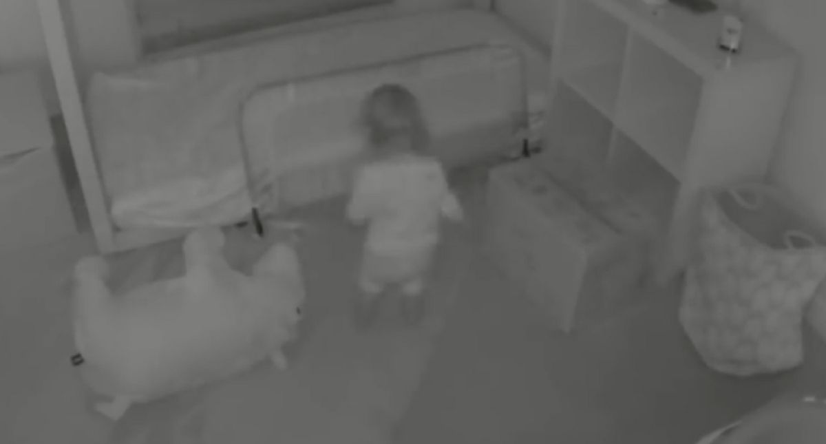 Toddler's Escape Method Caught On Hidden Camera—And It Looks Like She Has Some Help