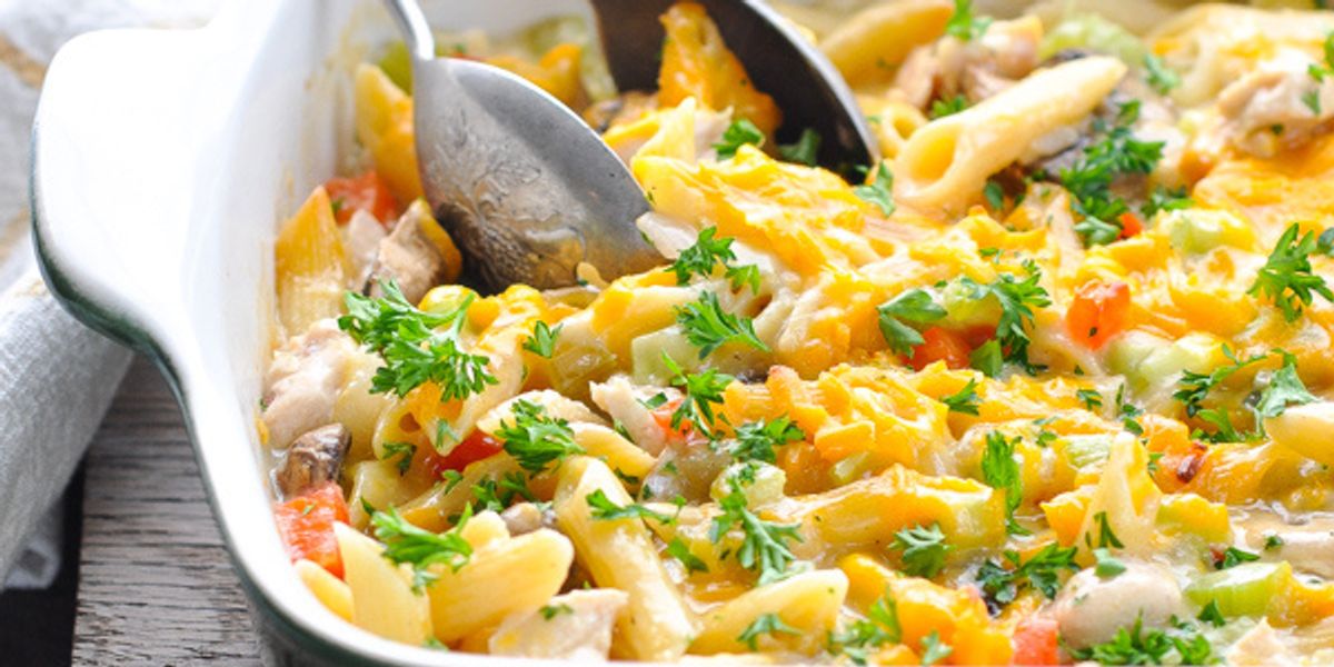 Dump-and-Bake Creamy Chicken Penne Pasta - My Recipe Magic