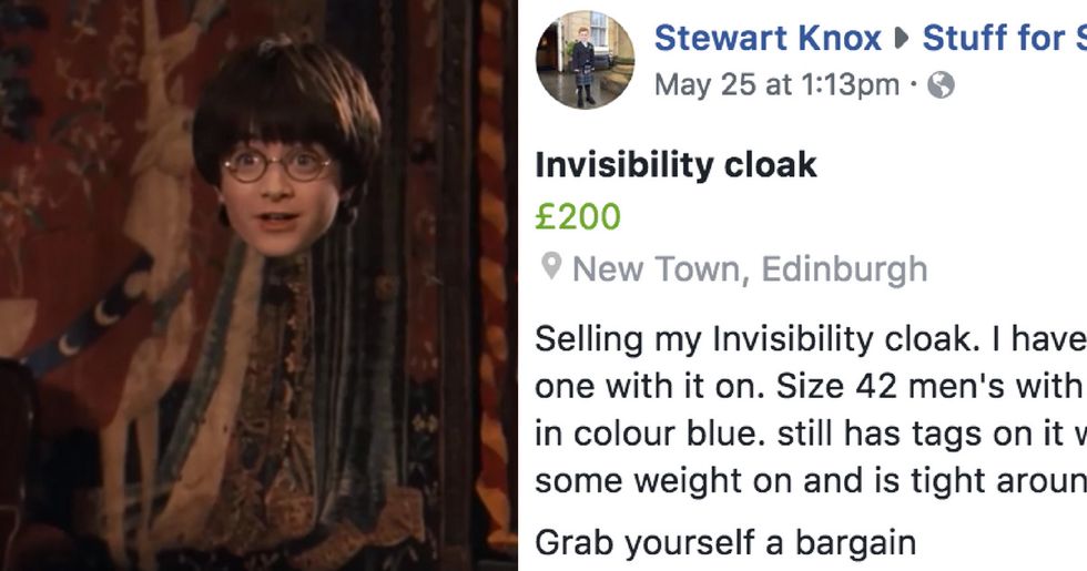 Man's Facebook Post Selling an Invisibility Cloak Goes Viral for