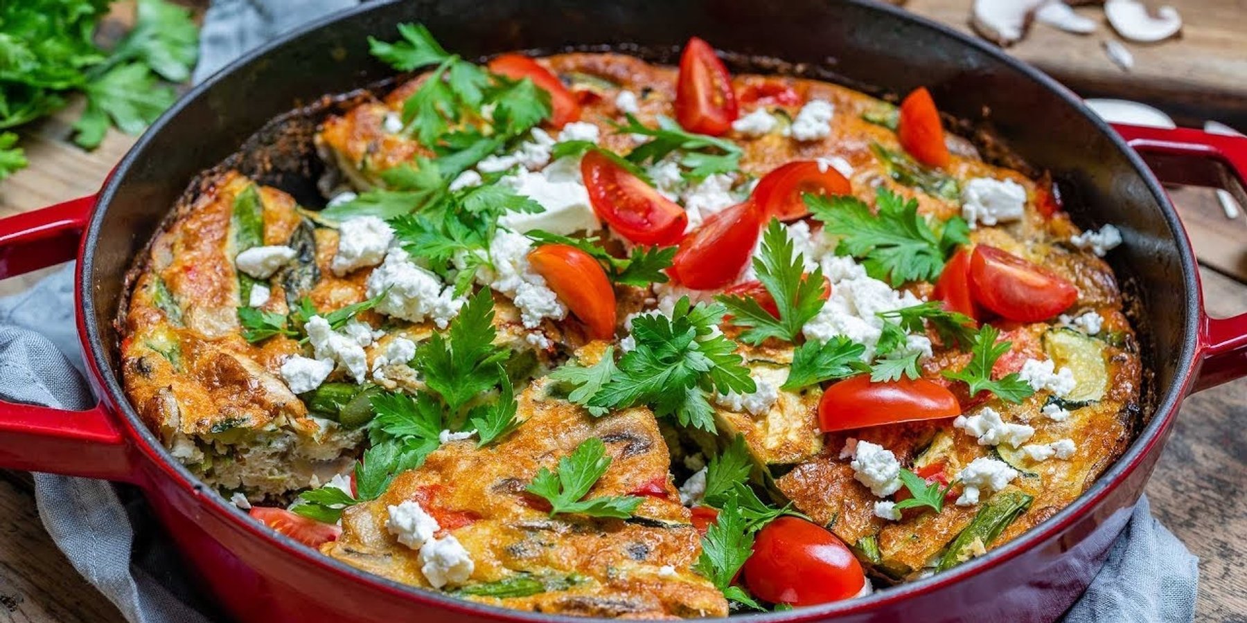 Easy Vegetable Frittata Recipe (With Eggs And Asparagus)