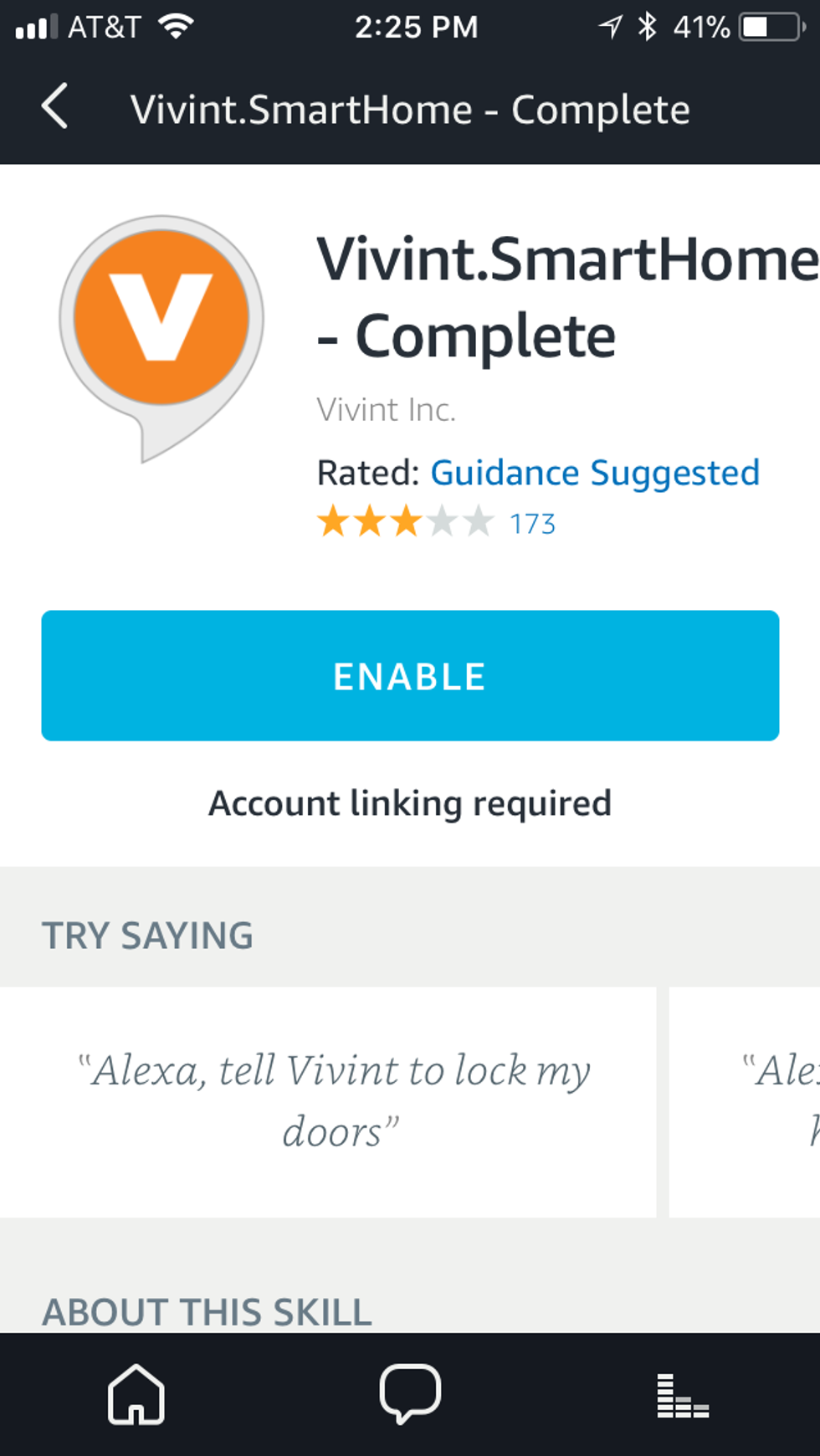 Vivint Smart Home Skill for Amazon Alexa.