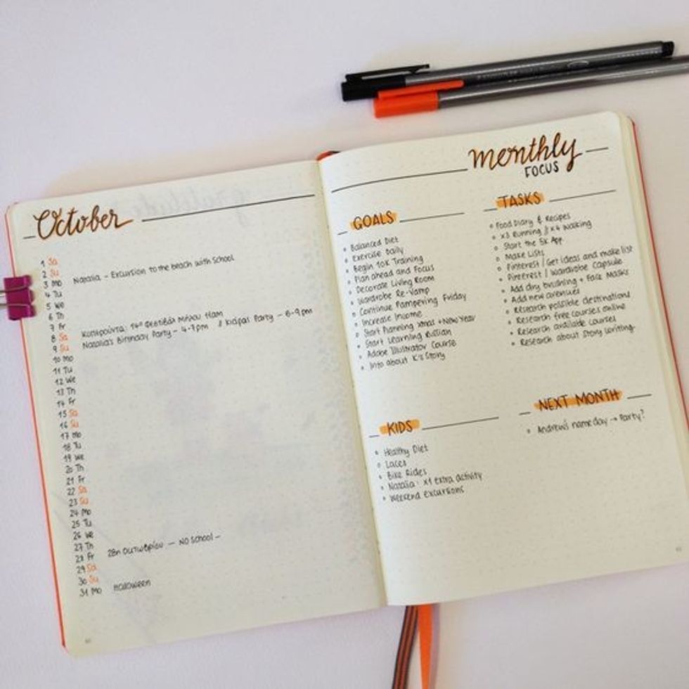 simple bullet journal layouts