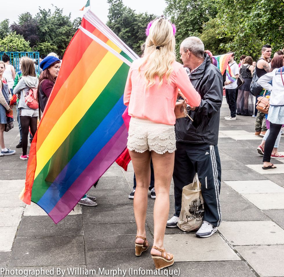 straight ally at lgbtq pride parade