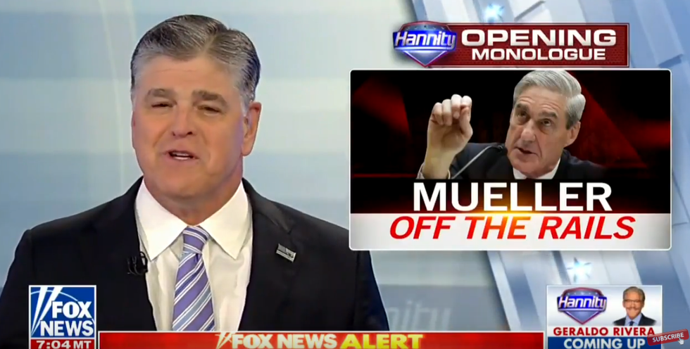 Sean Hannity Says Mueller Witnesses Should Destroy Evidence, Because HILLARY BLEACHED EMAILS BENGHAZI!!1!!!!!1!