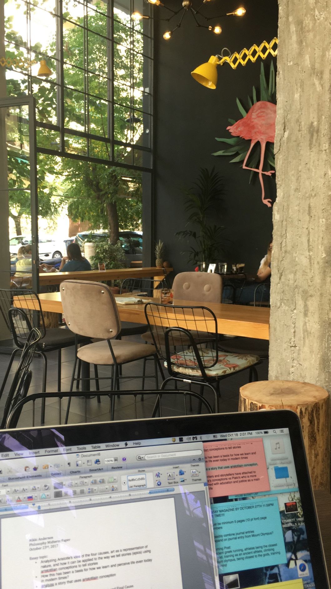 laptop in a coffee shop