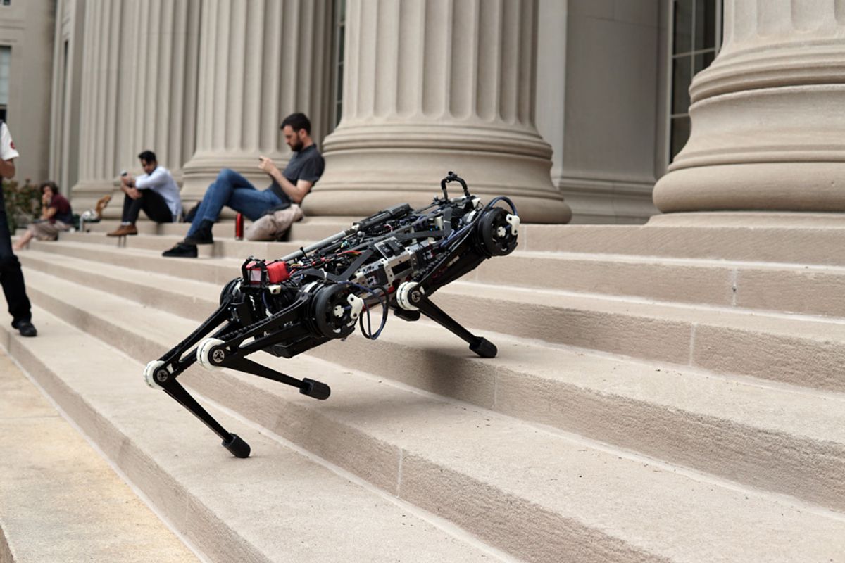 Watch MIT’s Cheetah 3 robot run up stairs, without being able to see
