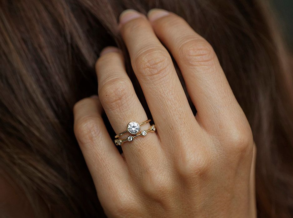 Buy Wedding Diamond Ring 14k Yellow Gold White Gold Simple Engagement Ring  Oval Diamond Ring,simple Wedding Band Rose Gold Ring Online in India - Etsy