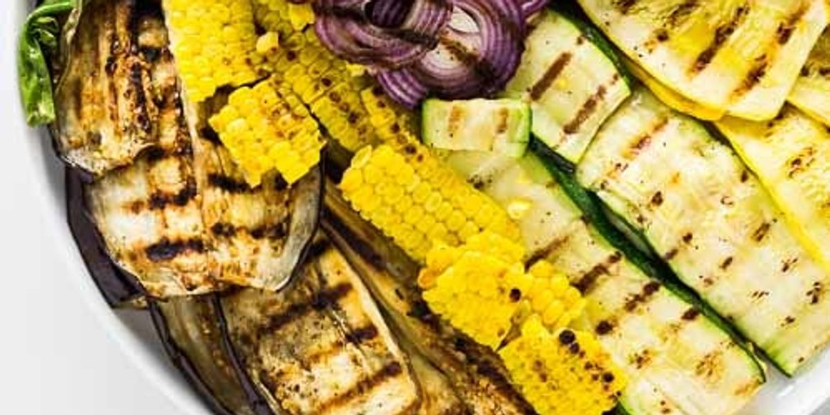 Grilled Summer Vegetables with Black Olive Tapenade Vinaigrette My