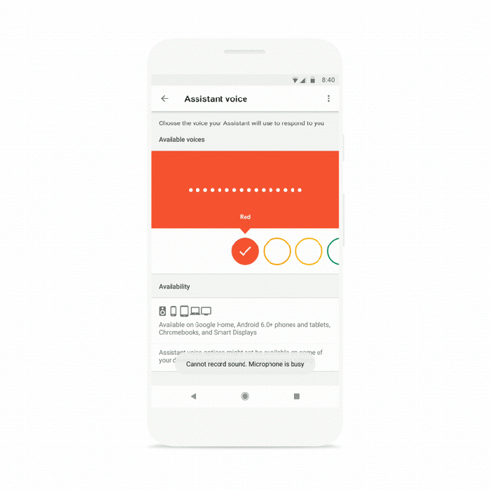Change Google Assistant’s voice by picking a color