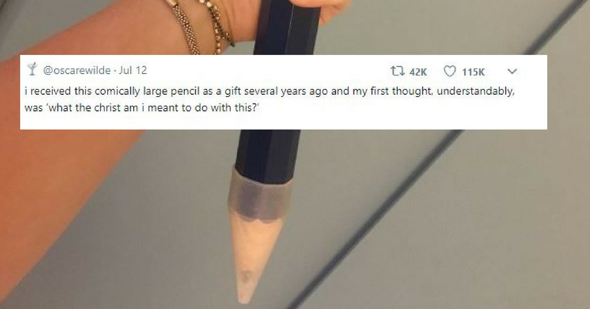 Someone Was Gifted An Absurdly Large Pencilâ€”And They Knew Exactly What To Do With It ðŸ˜‚
