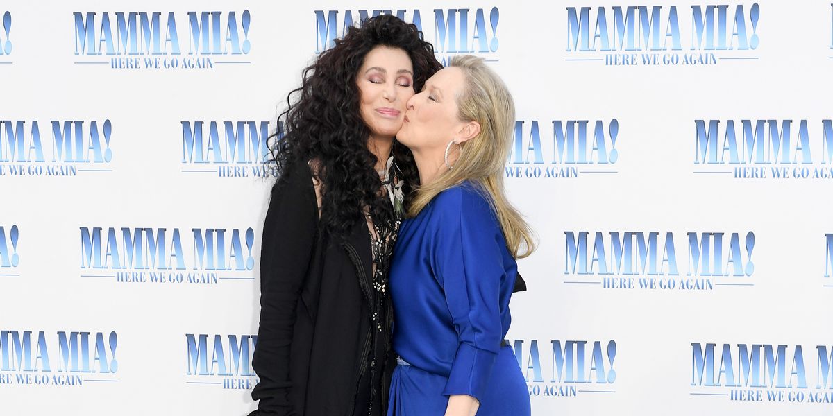 Cher and Meryl Streep Kiss at 'Mamma Mia 2' Premiere