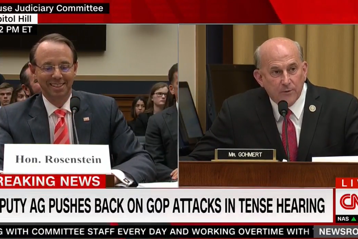 Rod Rosenstein Cannot Even Handle How Stupid Louie Gohmert Is Right Now