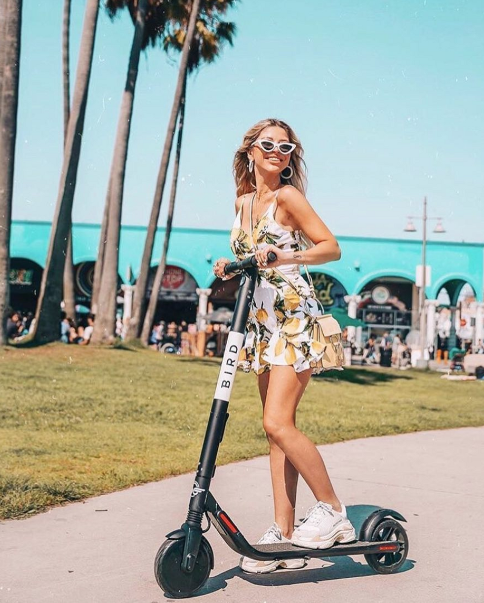 girl on a scooter